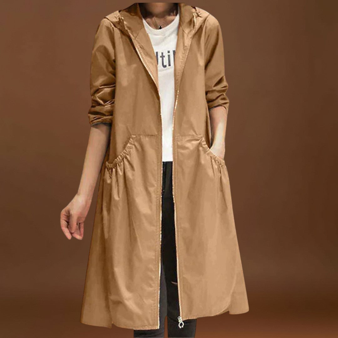 Roberta - Gabardina comprida para conforto