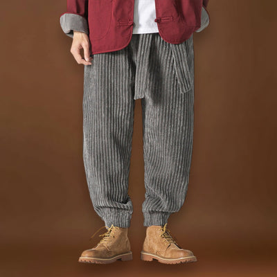 Keisuke - Calças de veludo camel