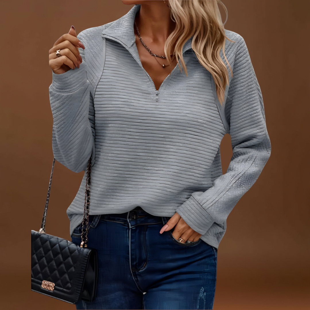 Bruna - Camisola elegante com meio fecho