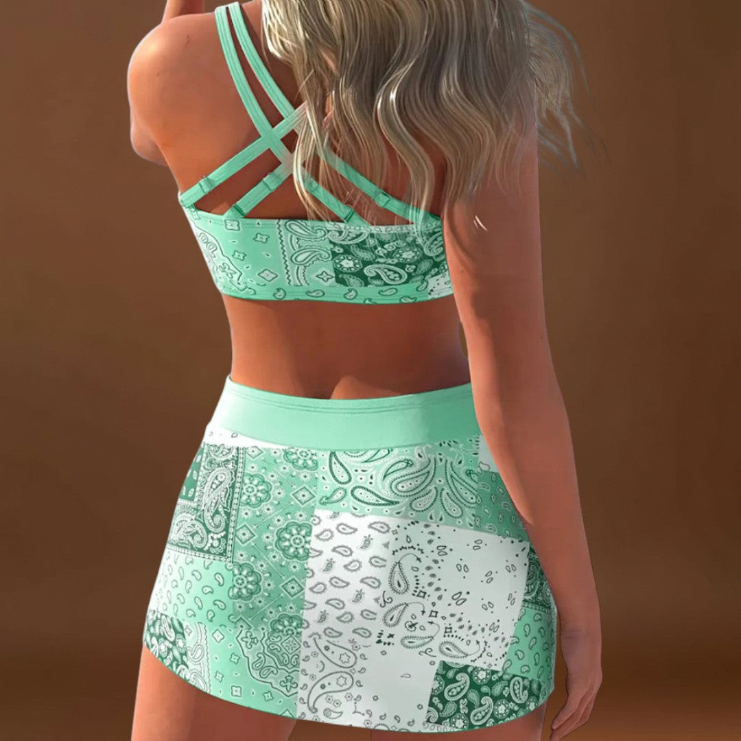 Sílvia - Biquíni com saia e laço