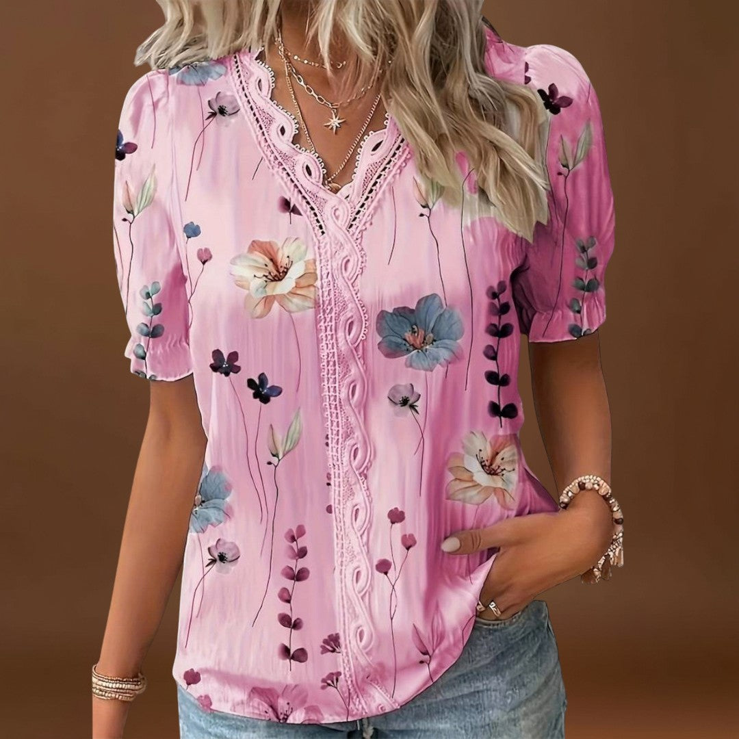 Bruna - Blusa elegante com um decote pontiagudo