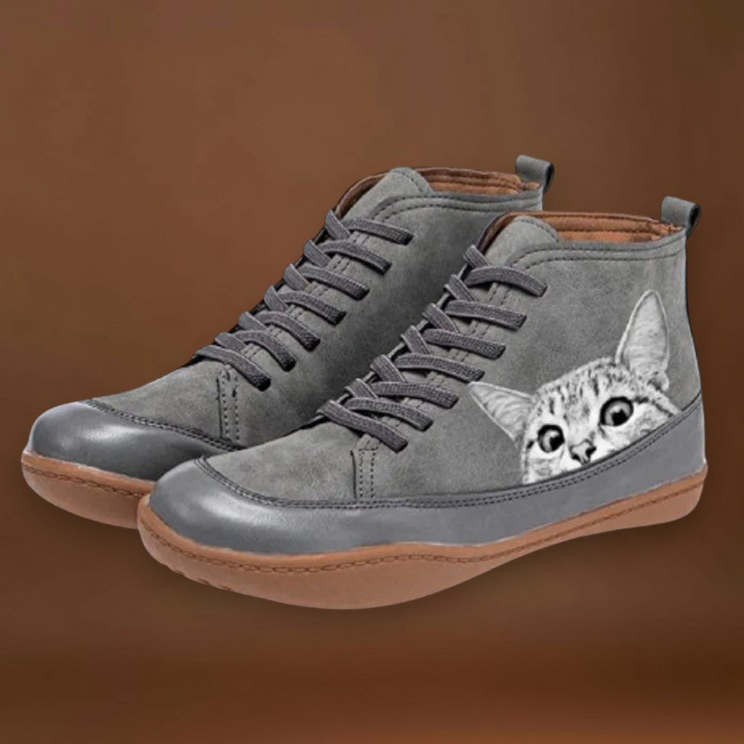 Felina - Botas de couro para amantes de gatos