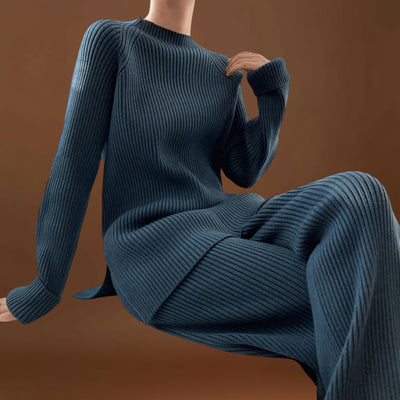 Albertina - Conjunto Cosy de Tricô Canelado de 2 Peças