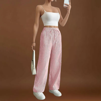 Maria - Calças largas confortáveis com detalhes elegantes