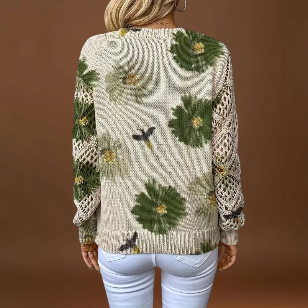 Catarina - Camisola de malha com padrão floral