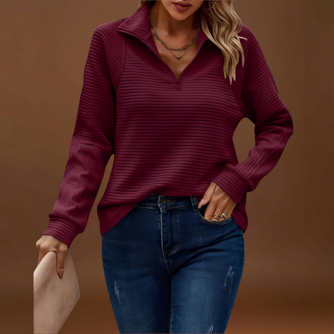 Bruna - Camisola elegante com meio fecho