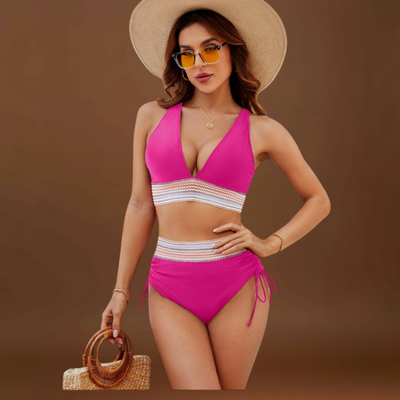 Vitória – Conjunto de biquíni de cintura alta com controlo da barriga