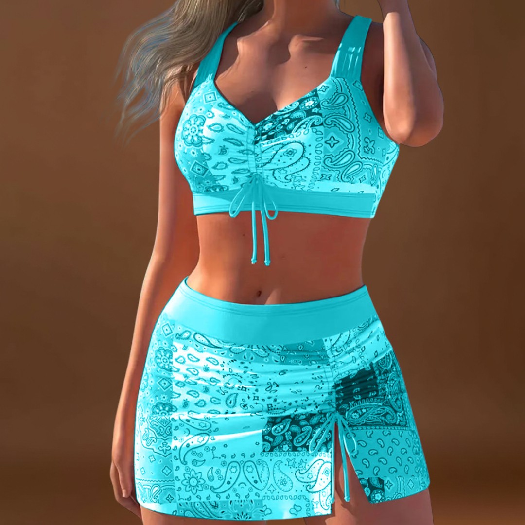 Sílvia - Biquíni com saia e laço