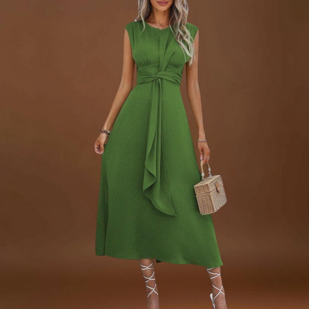 Emilia - Vestido maxi elegante sem mangas e gola redonda