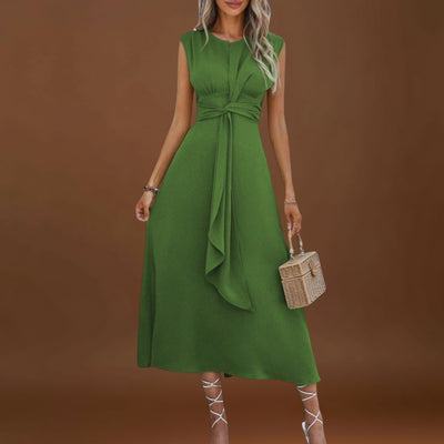 Emilia - Vestido maxi elegante sem mangas e gola redonda