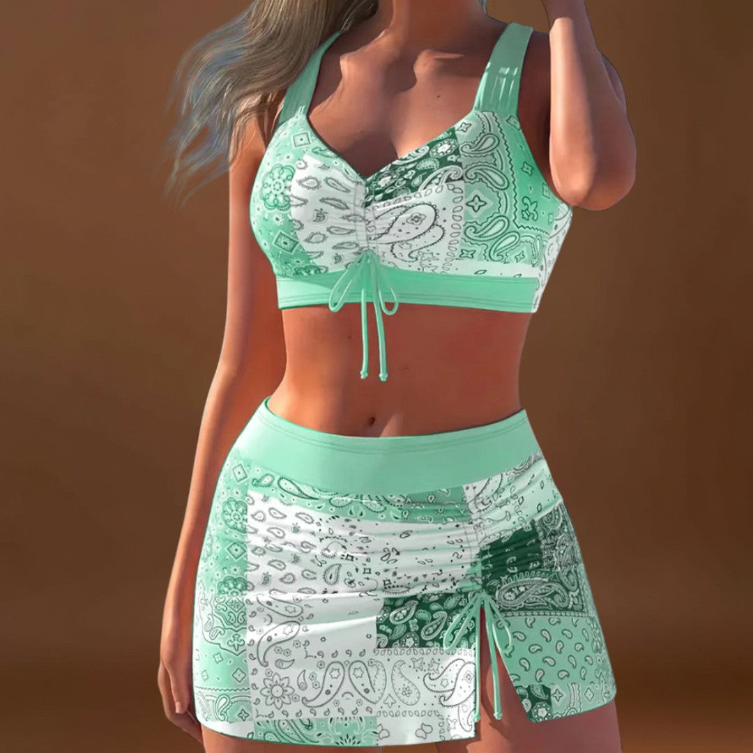 Sílvia - Biquíni com saia e laço