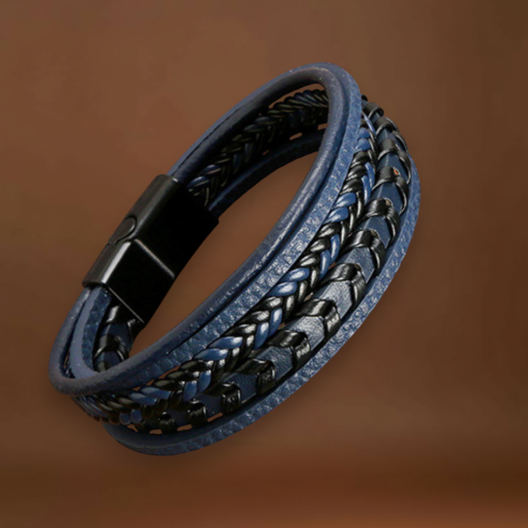 Rafael - Pulseira de Couro Trançado