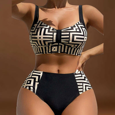 Helena - Biquíni elegante de duas peças com padrão