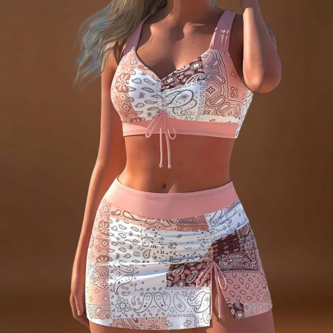 Sílvia - Biquíni com saia e laço