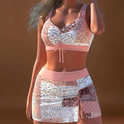 Sílvia - Biquíni com saia e laço