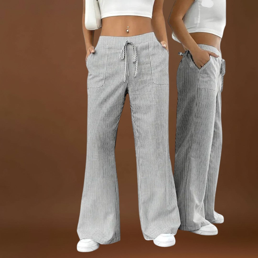 Maria - Calças largas confortáveis com detalhes elegantes