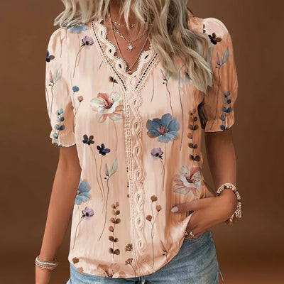 Bruna - Blusa elegante com um decote pontiagudo