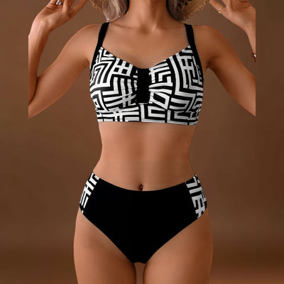 Helena - Biquíni elegante de duas peças com padrão