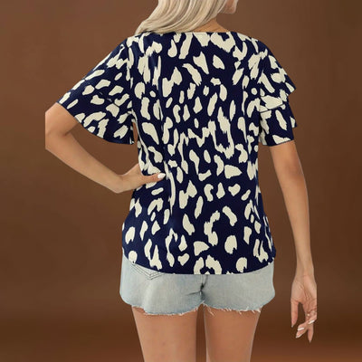 Carla - Blusa casual com decote redondo