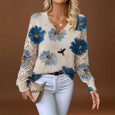Catarina - Camisola de malha com padrão floral