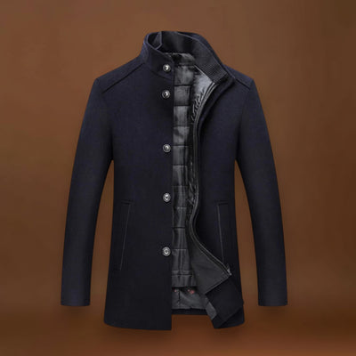 Filipe | Casaco Longo de Lã de Inverno Com Botões