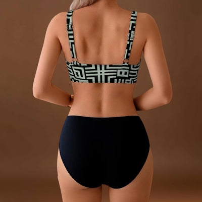Helena - Biquíni elegante de duas peças com padrão