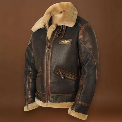 António | Casaco Bomber Em Pele Vintage Forrado