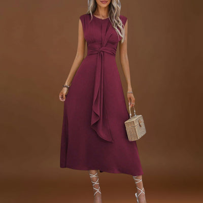 Emilia - Vestido maxi elegante sem mangas e gola redonda