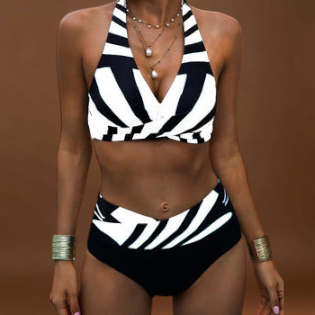 Clara - Fato de banho de duas peças às riscas