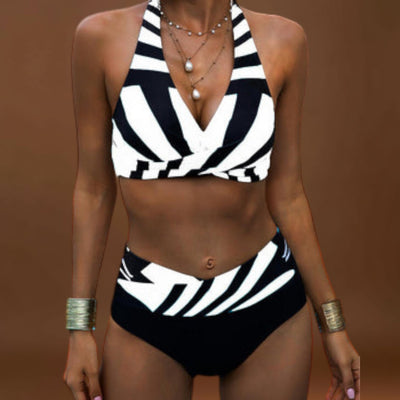Clara - Fato de banho de duas peças às riscas