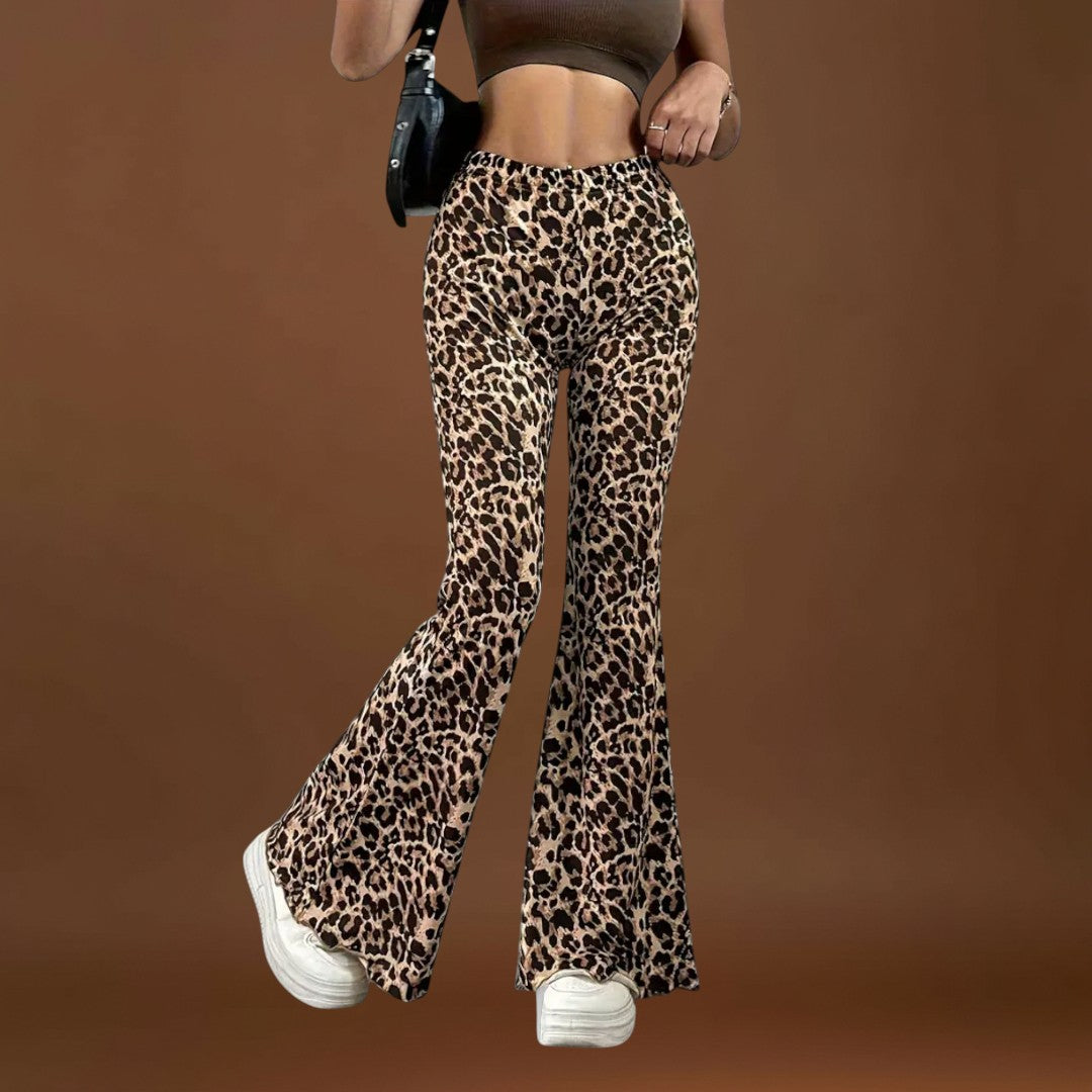 Berenice - Calças bootcut leopardo