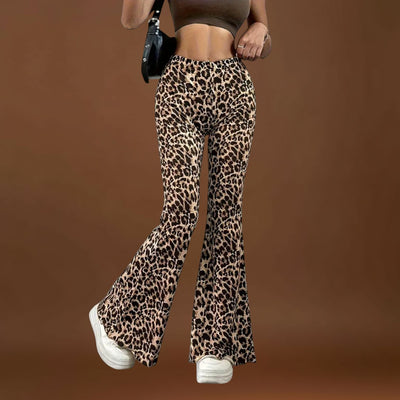 Berenice - Calças bootcut leopardo