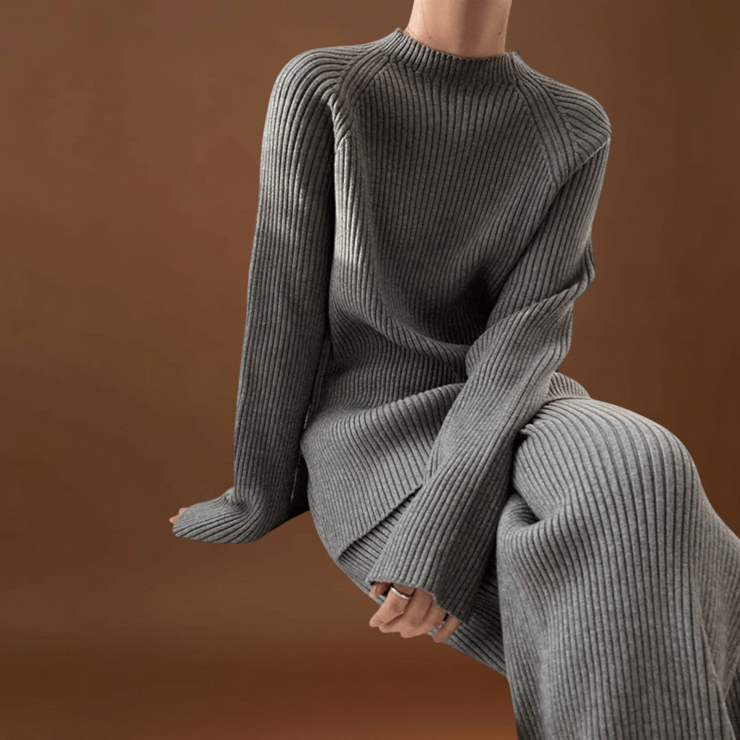 Albertina - Conjunto Cosy de Tricô Canelado de 2 Peças