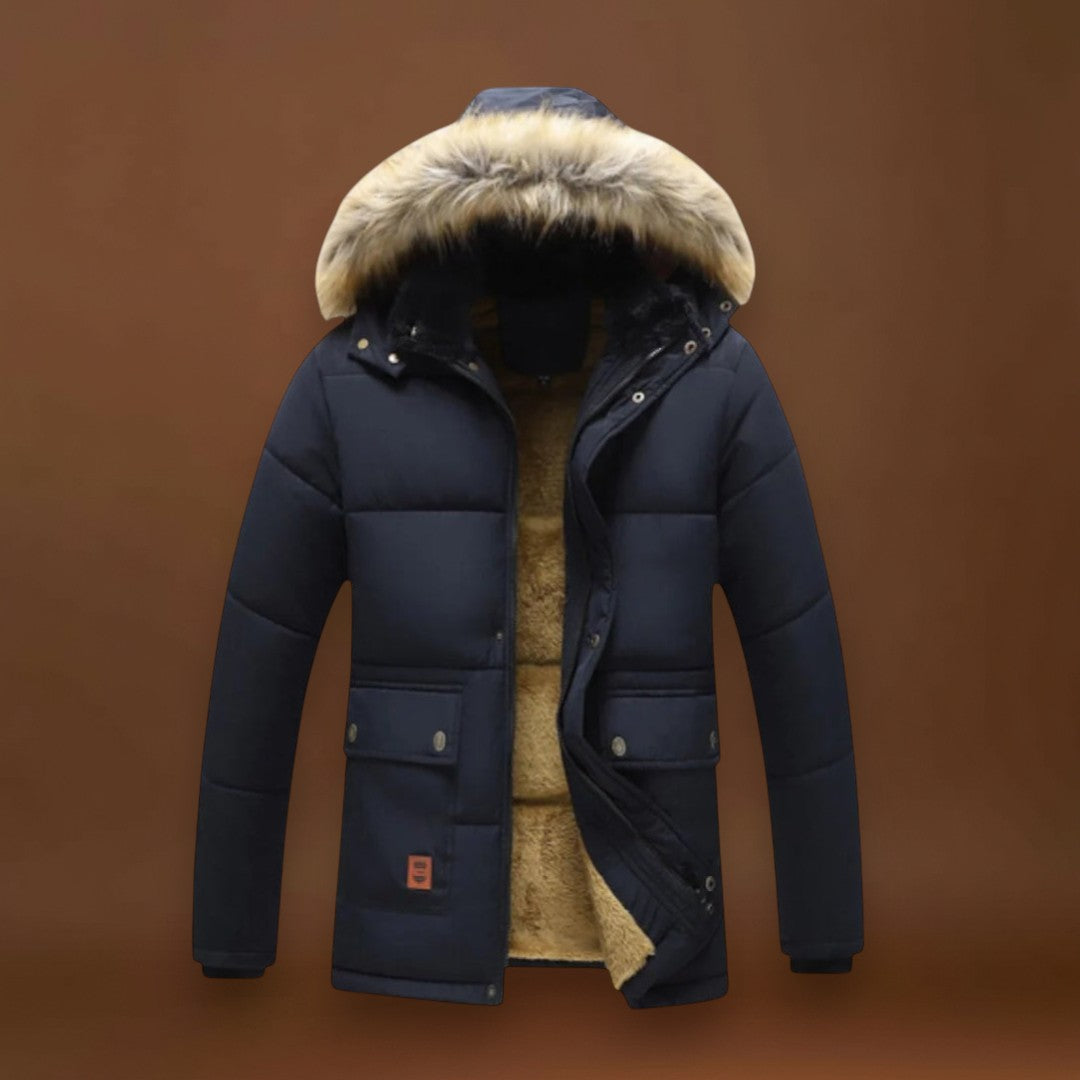 Rafael | Parka De Inverno Quente Com Capuz De Pelo