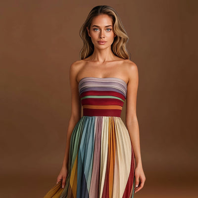 Renata - Vestido colorido sem mangas