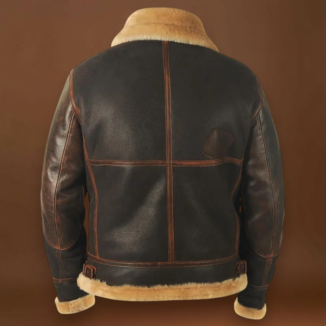 António | Casaco Bomber Em Pele Vintage Forrado