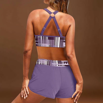 Juliana - Biquíni de cintura alta com nervuras