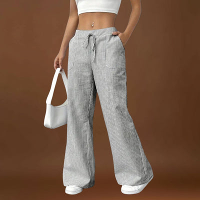 Maria - Calças largas confortáveis com detalhes elegantes