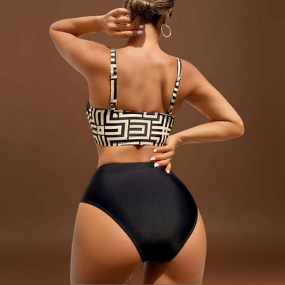 Helena - Biquíni elegante de duas peças com padrão