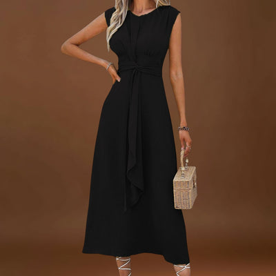 Emilia - Vestido maxi elegante sem mangas e gola redonda