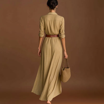 Julia - Vestido maxi justo de manga comprida