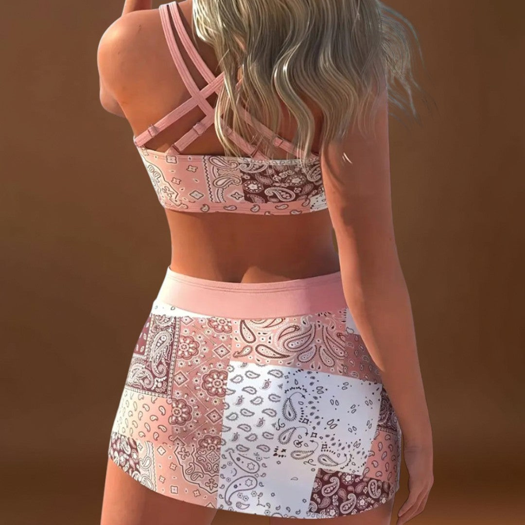 Sílvia - Biquíni com saia e laço