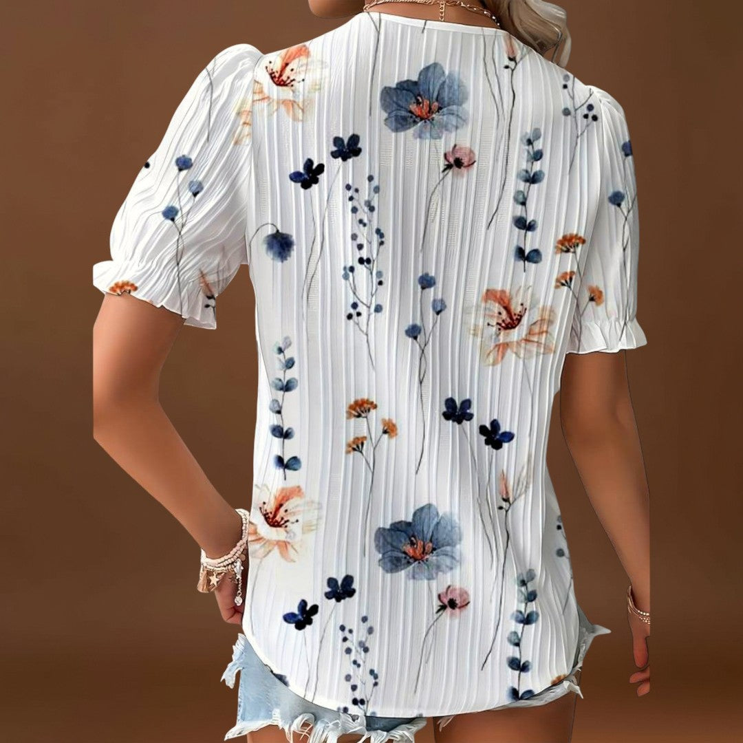 Bruna - Blusa elegante com um decote pontiagudo