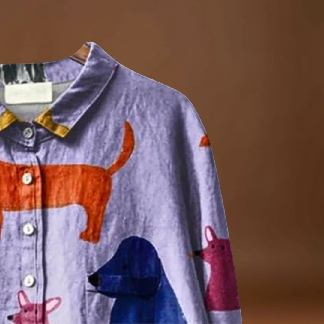 Elisabete - Camisa com padrões para senhora