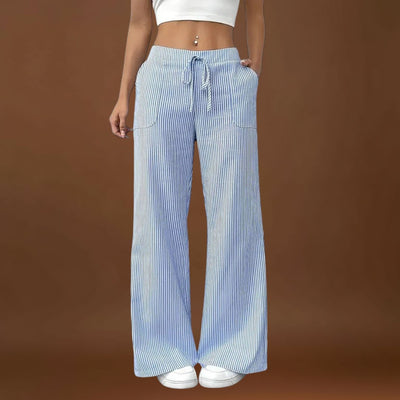 Maria - Calças largas confortáveis com detalhes elegantes