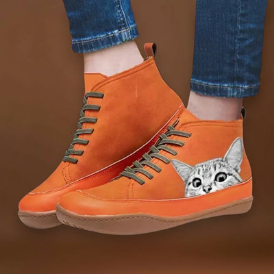 Felina - Botas de couro para amantes de gatos