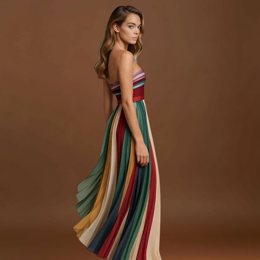 Renata - Vestido colorido sem mangas