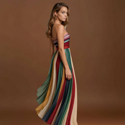 Renata - Vestido colorido sem mangas