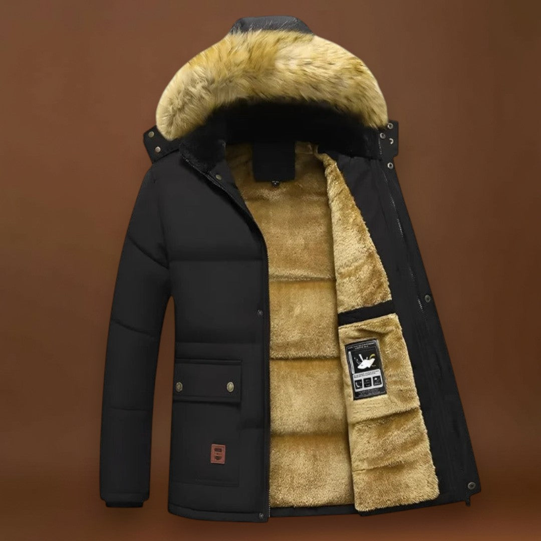 Rafael | Parka De Inverno Quente Com Capuz De Pelo