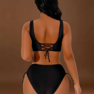 Helena - Biquíni Cintura Alta com Top Cruzado